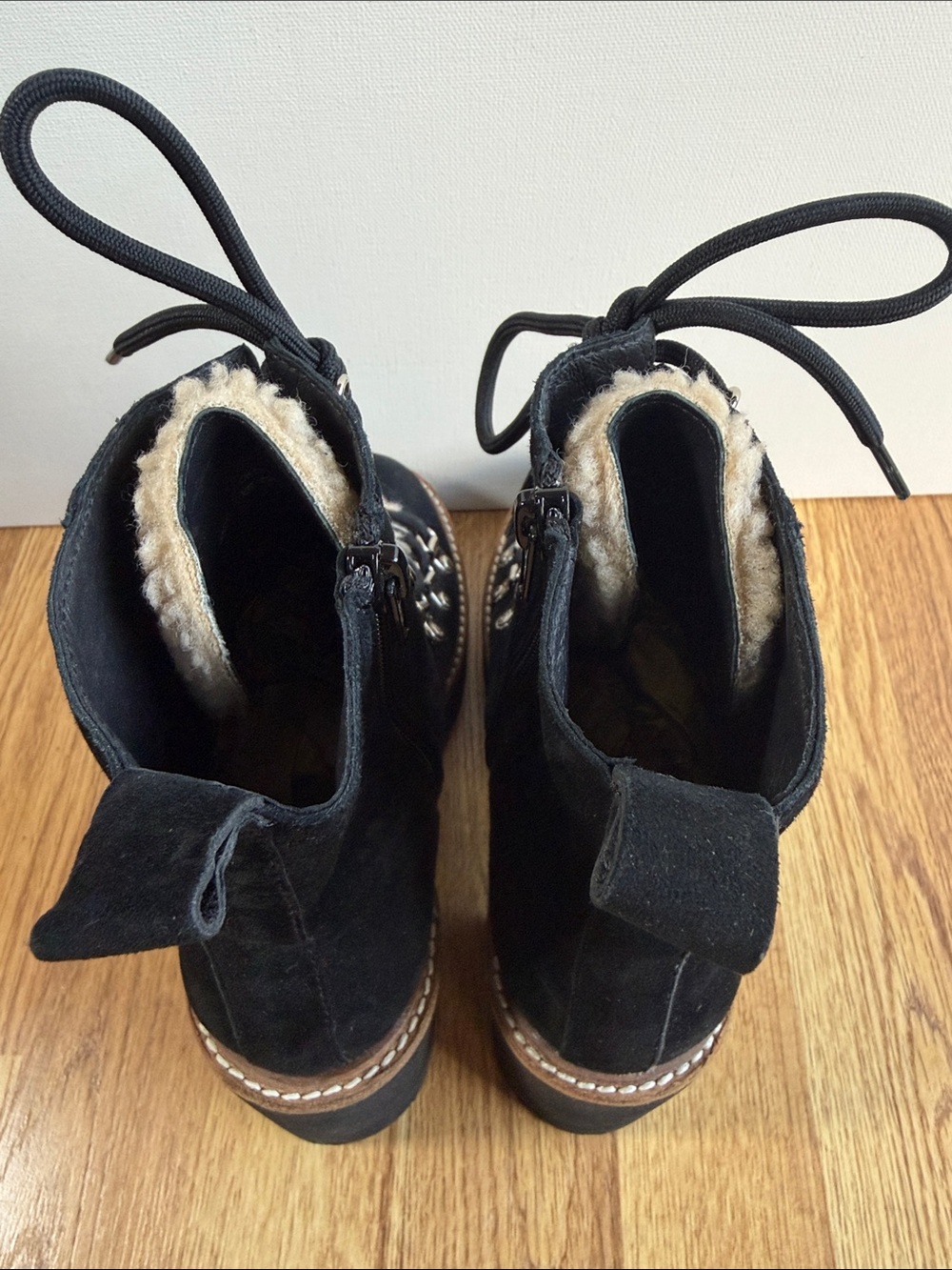 Jeffrey Campbell "OWhat" Suede Faux Fur Shearling Platform Boot 7 NEW - Picture 6 of 9